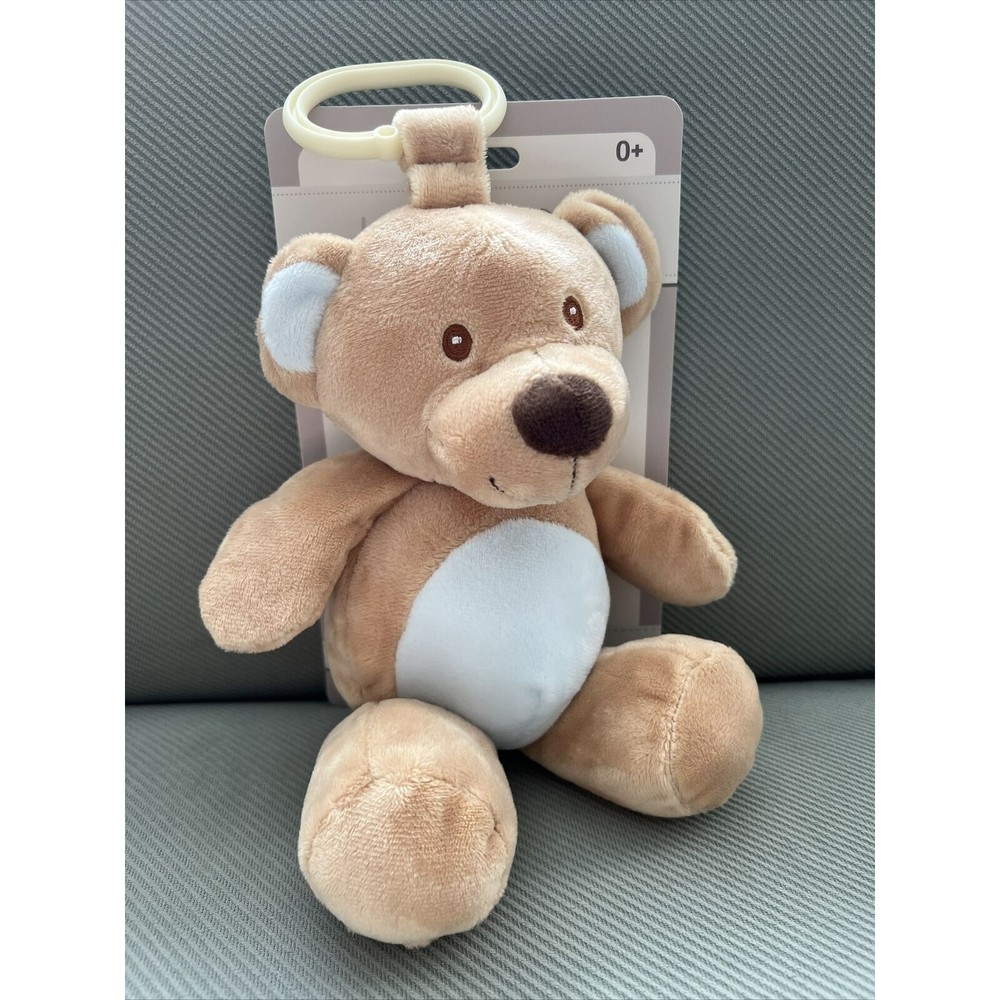 New Kelly Baby Bear Blue 10" Plush Rattle Clip On Lovey  Activity Toy Kellybaby